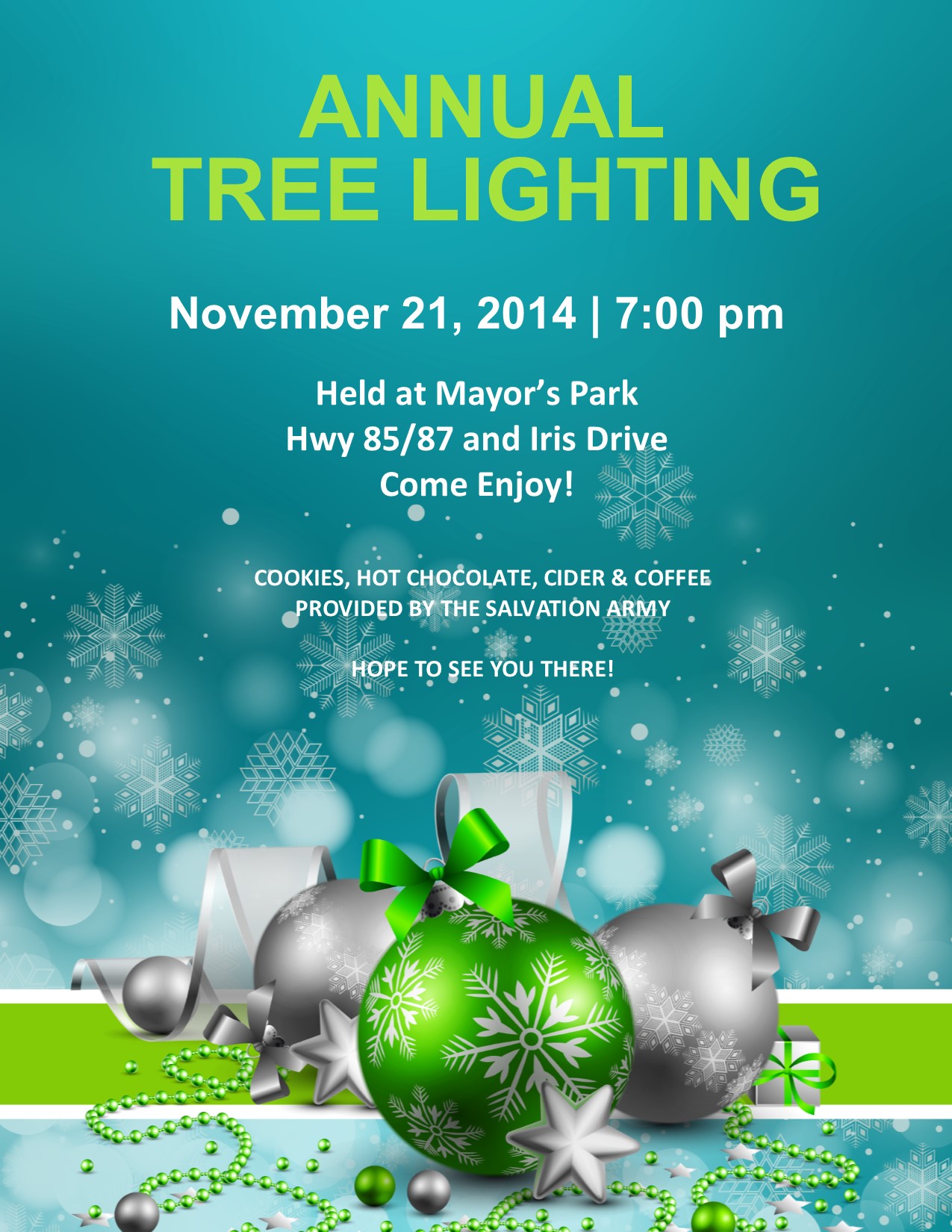 Tree Lighting Ceremony at Mayors Park