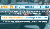 Drive-Through COVID-19 Site Now Open to Anyone With Symptoms