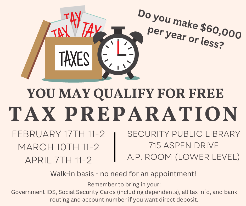 Free Tax Help at Security Library